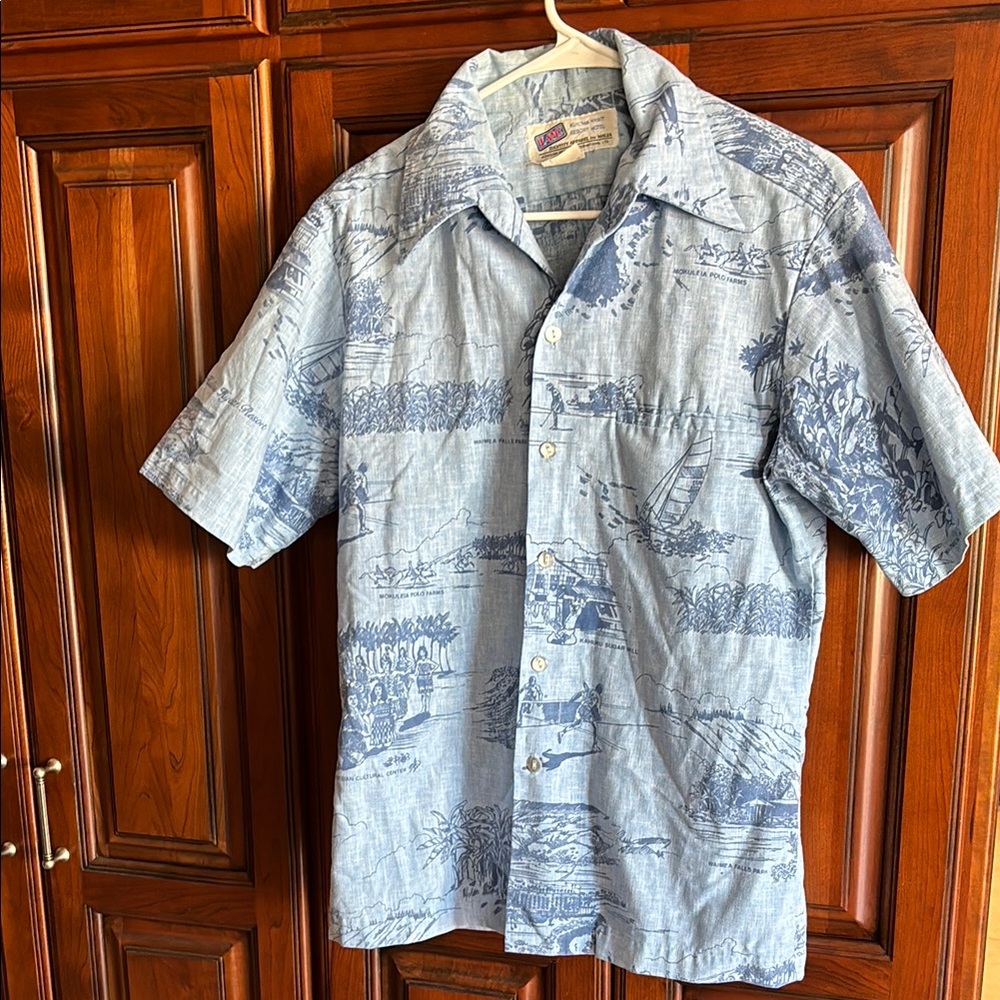 Vintage Blue Hawaiian Shirt
